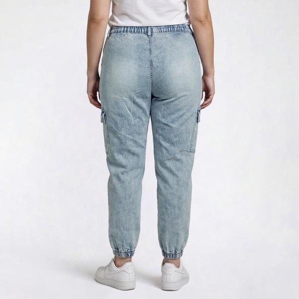 Juniors Plus Madden Girl Denim Cargo Joggers alternate view